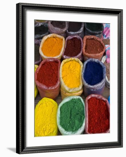 Colourful Spices at Market Stall, Osh, Kyrgyzstan, Central Asia, Asia-Michael Runkel-Framed Photographic Print