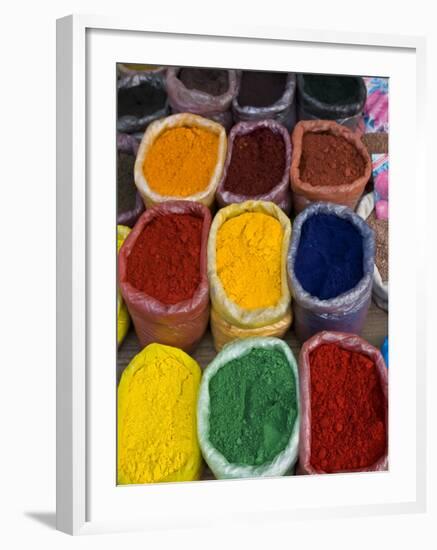 Colourful Spices at Market Stall, Osh, Kyrgyzstan, Central Asia, Asia-Michael Runkel-Framed Photographic Print