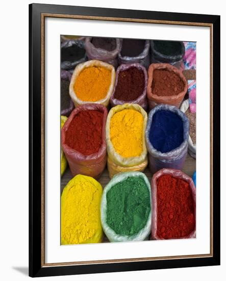 Colourful Spices at Market Stall, Osh, Kyrgyzstan, Central Asia, Asia-Michael Runkel-Framed Photographic Print