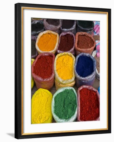 Colourful Spices at Market Stall, Osh, Kyrgyzstan, Central Asia, Asia-Michael Runkel-Framed Photographic Print