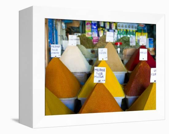 Colourful Spices in the Souk of the Coastal City of Essaouira, Morocco, North Africa, Africa-Michael Runkel-Framed Premier Image Canvas