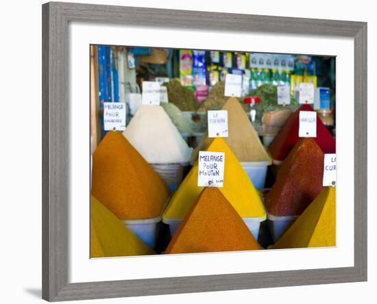 Colourful Spices in the Souk of the Coastal City of Essaouira, Morocco, North Africa, Africa-Michael Runkel-Framed Photographic Print