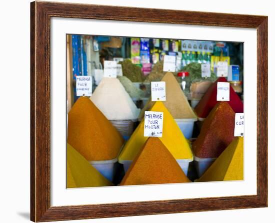 Colourful Spices in the Souk of the Coastal City of Essaouira, Morocco, North Africa, Africa-Michael Runkel-Framed Photographic Print