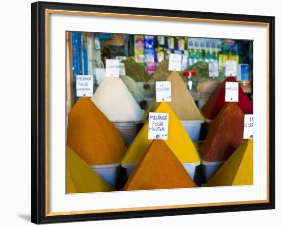 Colourful Spices in the Souk of the Coastal City of Essaouira, Morocco, North Africa, Africa-Michael Runkel-Framed Photographic Print