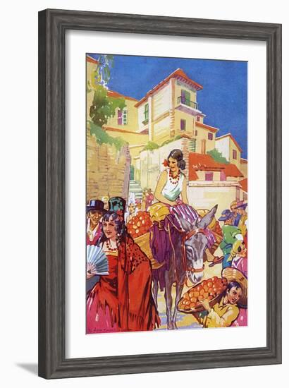 Colourful Street Life in Granada, Spain--Framed Art Print