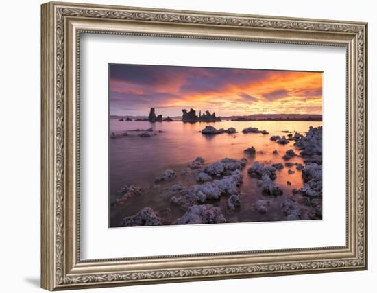 Colourful sunrise above Mono Lake, California, USA. Autumn (October) 2015.-Adam Burton-Framed Photographic Print