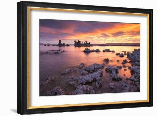 Colourful sunrise above Mono Lake, California, USA. Autumn (October) 2015.-Adam Burton-Framed Photographic Print