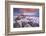 Colourful sunrise above snow covered moorland, Belstone Tor, Dartmoor, Devon, England. Winter (Janu-Adam Burton-Framed Photographic Print