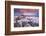 Colourful sunrise above snow covered moorland, Belstone Tor, Dartmoor, Devon, England. Winter (Janu-Adam Burton-Framed Photographic Print