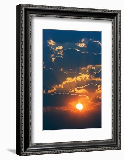 Colourful Sunrise Creating Golden Edges around Clouds-Johan Swanepoel-Framed Photographic Print
