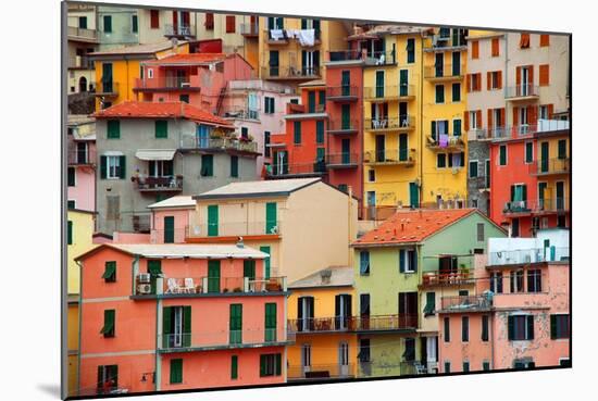 Colourful Texture Of Manarola City Of Cinque Terre - Italy-Blaz Kure-Mounted Art Print