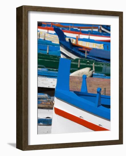 Colourful Traditional Fishing Boats, Aci Trezza, Sicily, Italy, Europe-Martin Child-Framed Photographic Print