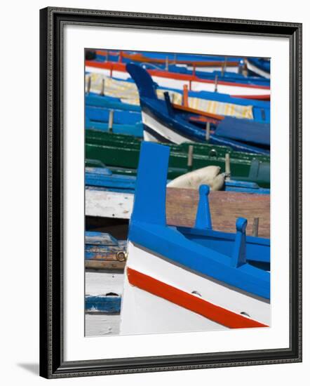 Colourful Traditional Fishing Boats, Aci Trezza, Sicily, Italy, Europe-Martin Child-Framed Photographic Print