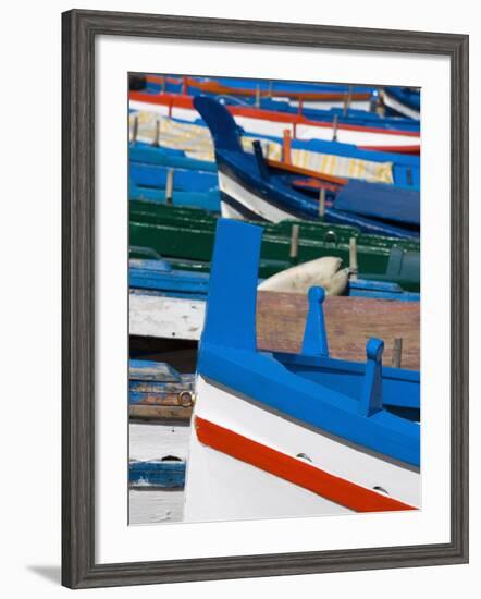 Colourful Traditional Fishing Boats, Aci Trezza, Sicily, Italy, Europe-Martin Child-Framed Photographic Print