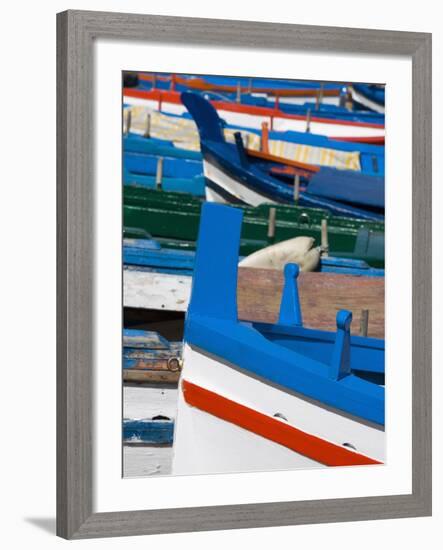 Colourful Traditional Fishing Boats, Aci Trezza, Sicily, Italy, Europe-Martin Child-Framed Photographic Print