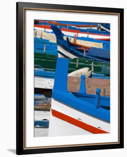 Colourful Traditional Fishing Boats, Aci Trezza, Sicily, Italy, Europe-Martin Child-Framed Photographic Print