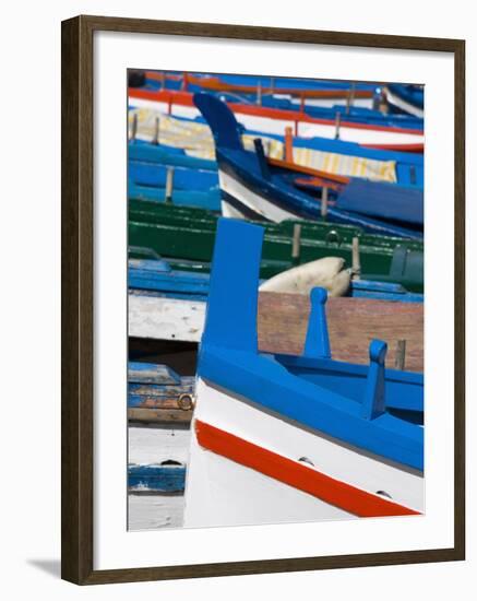 Colourful Traditional Fishing Boats, Aci Trezza, Sicily, Italy, Europe-Martin Child-Framed Photographic Print