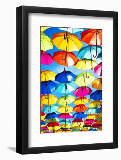 Colourful Umbrellas Collection - Blue Sky-Philippe Hugonnard-Framed Photographic Print