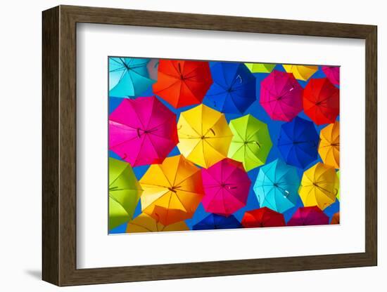 Colourful Umbrellas Collection - Dark Blue Sky-Philippe Hugonnard-Framed Photographic Print