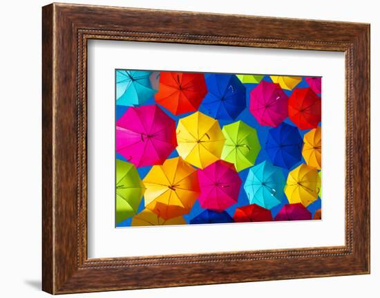 Colourful Umbrellas Collection - Dark Blue Sky-Philippe Hugonnard-Framed Photographic Print