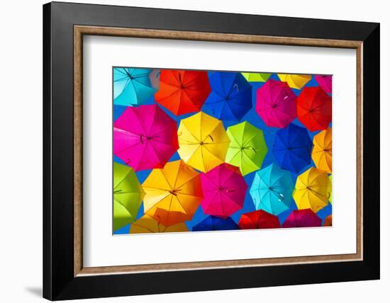 Colourful Umbrellas Collection - Dark Blue Sky-Philippe Hugonnard-Framed Photographic Print