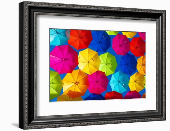 Colourful Umbrellas Collection - Dark Blue Sky-Philippe Hugonnard-Framed Photographic Print