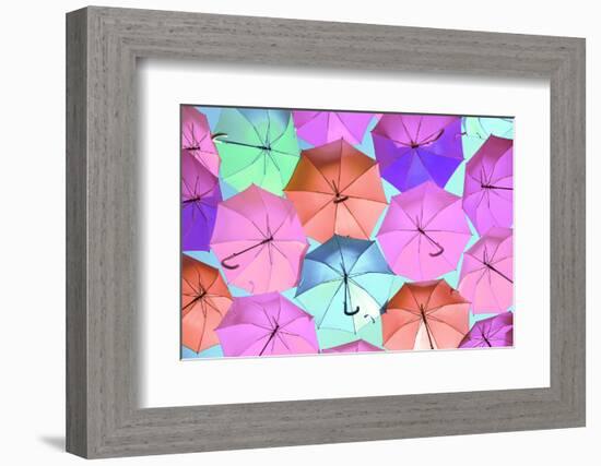 Colourful Umbrellas Collection - Light Pink-Philippe Hugonnard-Framed Photographic Print