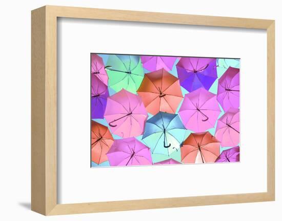 Colourful Umbrellas Collection - Light Pink-Philippe Hugonnard-Framed Photographic Print