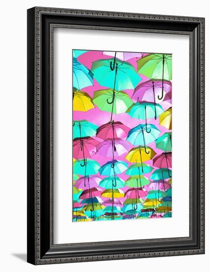 Colourful Umbrellas Collection - Pink Sky-Philippe Hugonnard-Framed Photographic Print