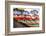 Colourful umbrellas decorate a shopping precinct in England-Charles Bowman-Framed Photographic Print