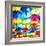 Colourful Umbrellas Square Collection - Blue Sky-Philippe Hugonnard-Framed Photographic Print