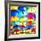 Colourful Umbrellas Square Collection - Blue Sky-Philippe Hugonnard-Framed Photographic Print