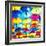 Colourful Umbrellas Square Collection - Blue Sky-Philippe Hugonnard-Framed Photographic Print