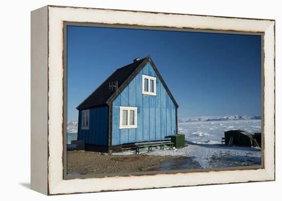 Colourful Wooden House in the Village of Qaanaaq-Louise Murray-Framed Premier Image Canvas