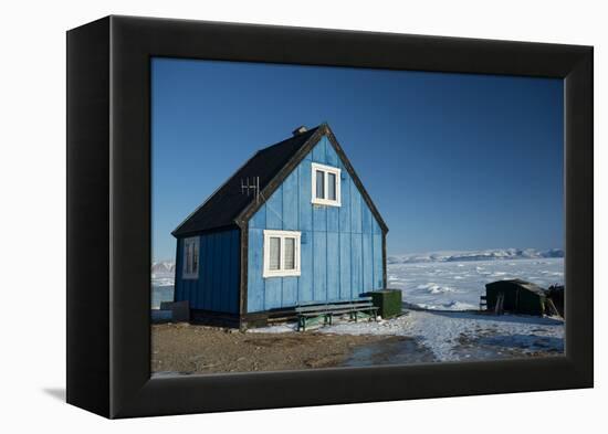 Colourful Wooden House in the Village of Qaanaaq-Louise Murray-Framed Premier Image Canvas