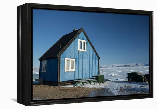 Colourful Wooden House in the Village of Qaanaaq-Louise Murray-Framed Premier Image Canvas