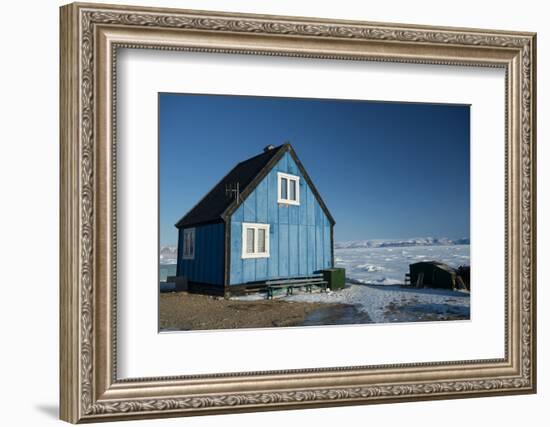 Colourful Wooden House in the Village of Qaanaaq-Louise Murray-Framed Photographic Print