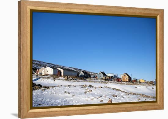 Colourful Wooden Houses in the Village of Qaanaaq-Louise Murray-Framed Premier Image Canvas