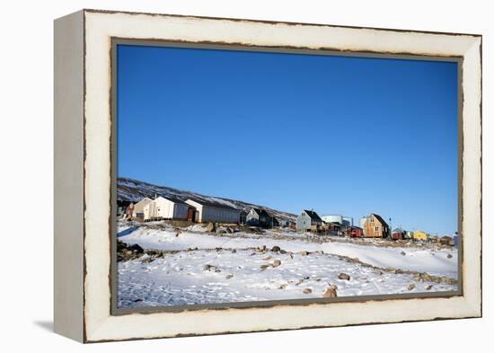 Colourful Wooden Houses in the Village of Qaanaaq-Louise Murray-Framed Premier Image Canvas