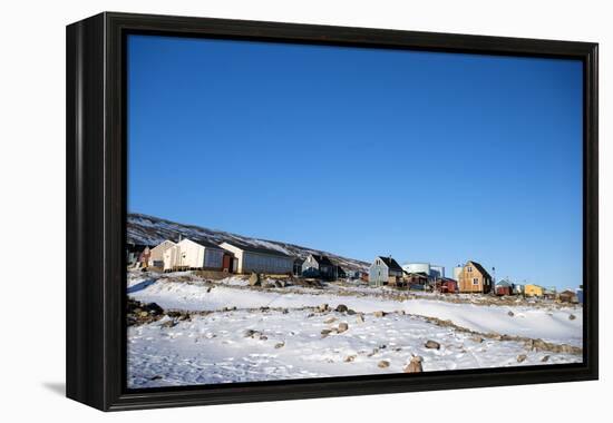 Colourful Wooden Houses in the Village of Qaanaaq-Louise Murray-Framed Premier Image Canvas