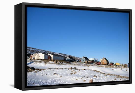 Colourful Wooden Houses in the Village of Qaanaaq-Louise Murray-Framed Premier Image Canvas