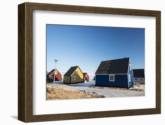 Colourful Wooden Houses in the Village of Qaanaaq-Louise Murray-Framed Photographic Print