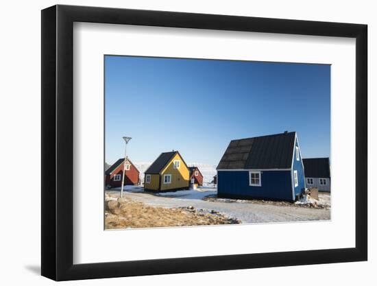 Colourful Wooden Houses in the Village of Qaanaaq-Louise Murray-Framed Photographic Print