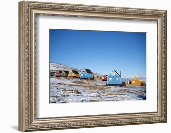 Colourful Wooden Houses in the Village of Qaanaaq-Louise Murray-Framed Photographic Print