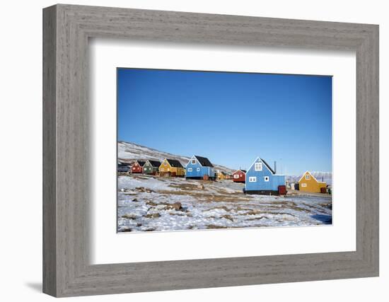 Colourful Wooden Houses in the Village of Qaanaaq-Louise Murray-Framed Photographic Print