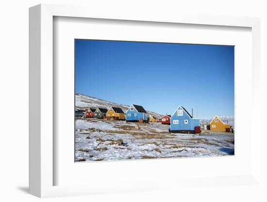 Colourful Wooden Houses in the Village of Qaanaaq-Louise Murray-Framed Photographic Print