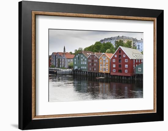 Colourful Wooden Warehouses on Wharf Beside the Nidelva River-Eleanor Scriven-Framed Photographic Print