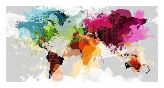 Colourful World Map Art Print Graphinc Art Com Colourful World Map Art Print Graphinc Art Com