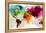 Colourful World Map-GraphINC-Framed Stretched Canvas