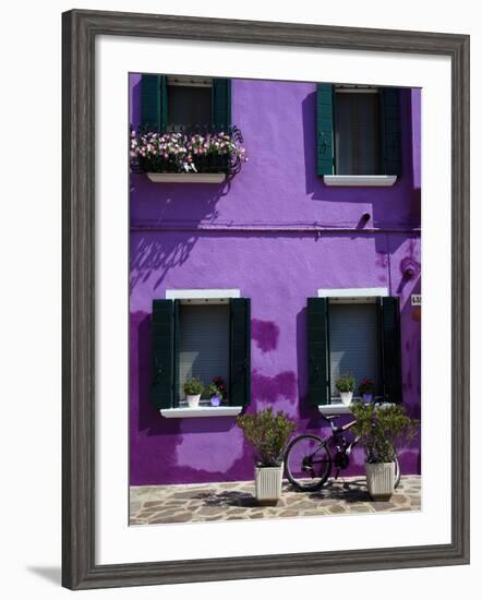 Colourfully Painted Houses Situated on Canal Banks on the Island of Burano, Located Near Venice, Ve-Kimberley Coole-Framed Photographic Print